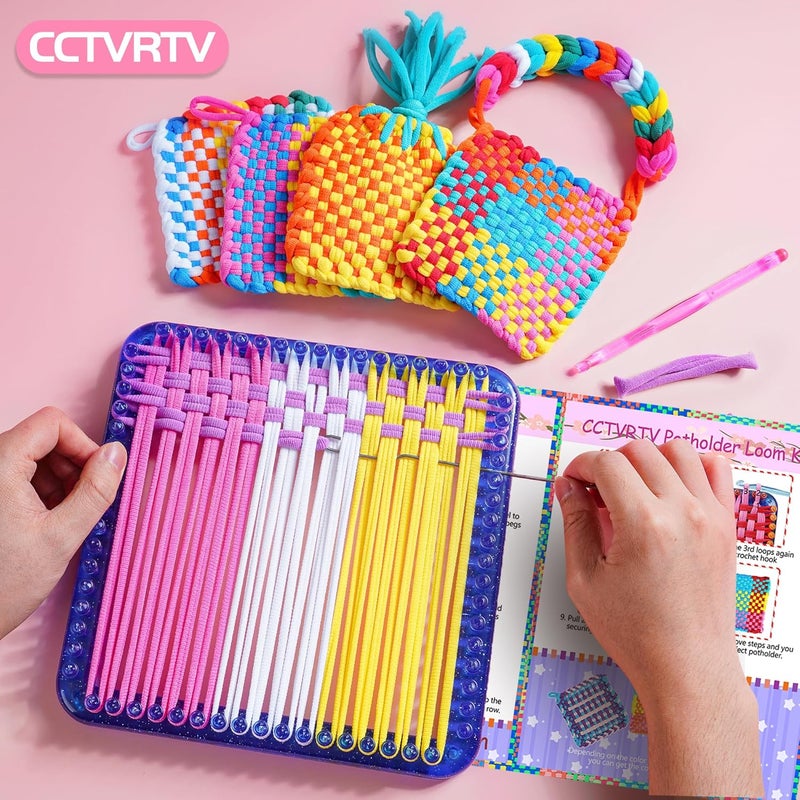 CCTVRTV Weaving Loom Kit Toys for Kids and Adults, Potholder Loops DIY Arts and Crafts for Boys and Girls Ages 5 6 7 8-12 13, Easy Potholder Loom Knitting Kits Gifts for Beginners, 252 Craft Loops. - Image 3